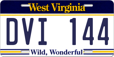 WV license plate DVI144