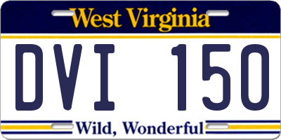 WV license plate DVI150