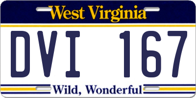 WV license plate DVI167