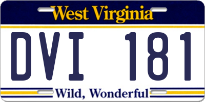 WV license plate DVI181