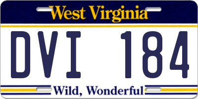 WV license plate DVI184