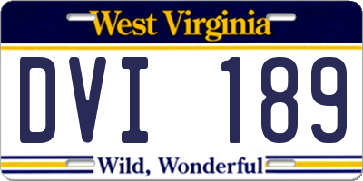 WV license plate DVI189