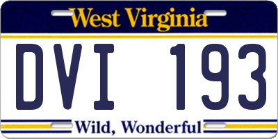 WV license plate DVI193