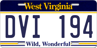 WV license plate DVI194