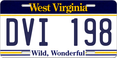 WV license plate DVI198