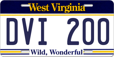 WV license plate DVI200