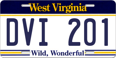 WV license plate DVI201