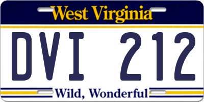 WV license plate DVI212