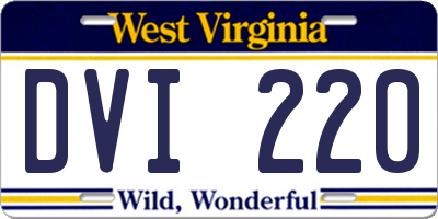 WV license plate DVI220