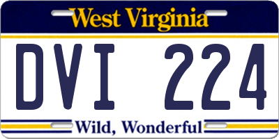 WV license plate DVI224