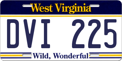 WV license plate DVI225