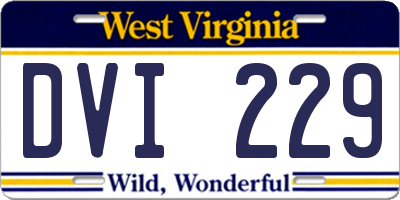 WV license plate DVI229