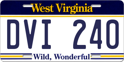 WV license plate DVI240