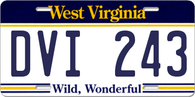 WV license plate DVI243