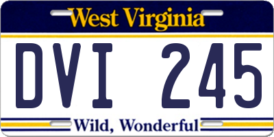 WV license plate DVI245