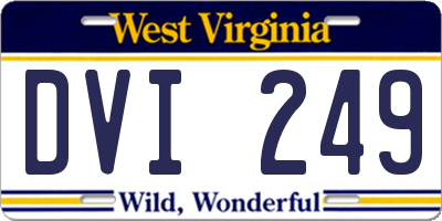 WV license plate DVI249