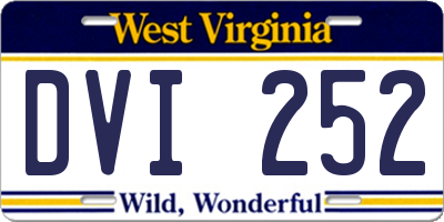 WV license plate DVI252