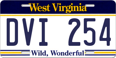 WV license plate DVI254