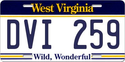 WV license plate DVI259