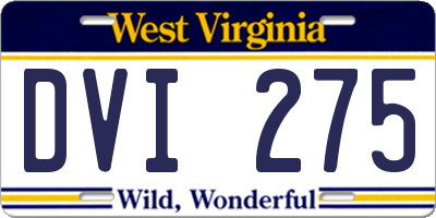 WV license plate DVI275