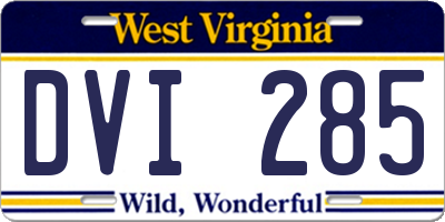WV license plate DVI285