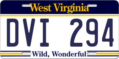 WV license plate DVI294