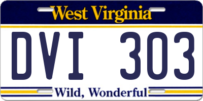 WV license plate DVI303