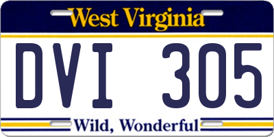 WV license plate DVI305