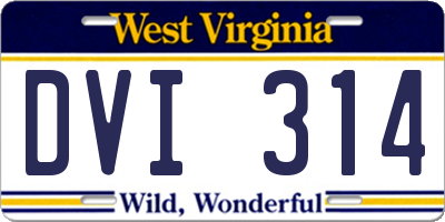 WV license plate DVI314