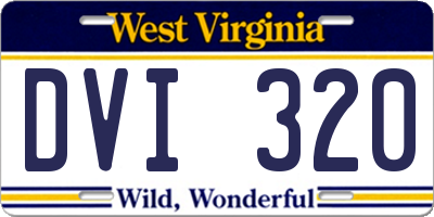 WV license plate DVI320