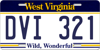 WV license plate DVI321