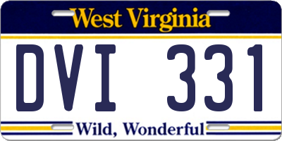 WV license plate DVI331