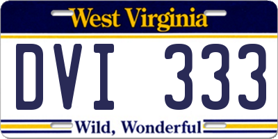 WV license plate DVI333