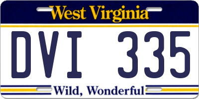 WV license plate DVI335