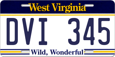 WV license plate DVI345