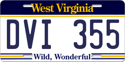 WV license plate DVI355