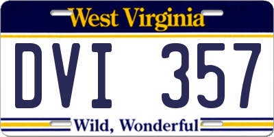 WV license plate DVI357