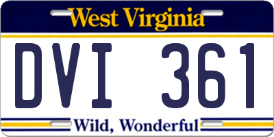 WV license plate DVI361