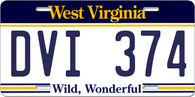 WV license plate DVI374