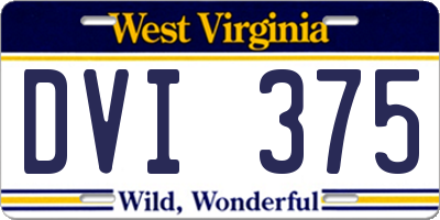 WV license plate DVI375