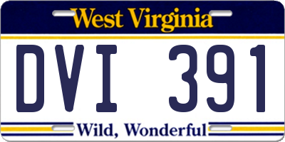 WV license plate DVI391