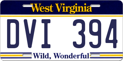 WV license plate DVI394