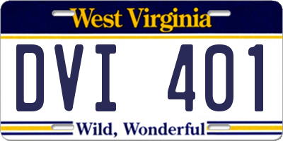 WV license plate DVI401