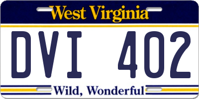 WV license plate DVI402