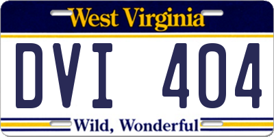 WV license plate DVI404