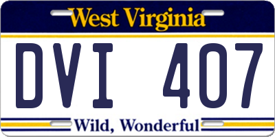 WV license plate DVI407