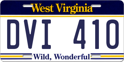 WV license plate DVI410