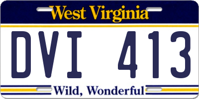 WV license plate DVI413