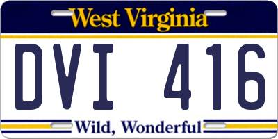 WV license plate DVI416