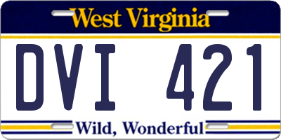 WV license plate DVI421